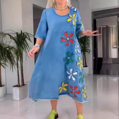 【50%OFF】[S-5XL] Denim ✅ Rochie de modă Îmbrăcăminte ușoară, respirabilă, elegantă și confortabilă 🌼 ✅ Creează stare de spirit și confort ✅ Două culori din care puteți alege